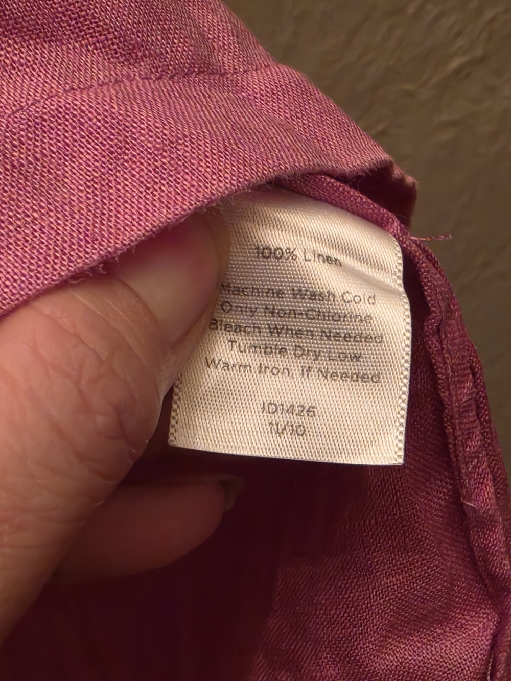 Talbots Pure Linen Pink Ruffle Neck Blouse Size 14 - Picture 10 of 11